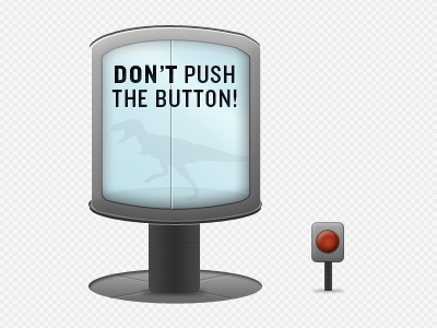 Where will the the elevator take you? button dinosaur elevator