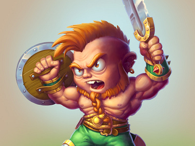 Barbarian Chibi character characterdesign digitalart drawing fantasy goramitrio i kosinov art