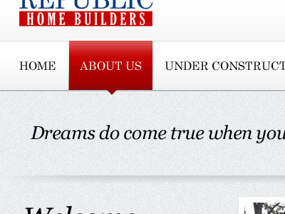 Republic Home Builders design interface logo navigation ui ux