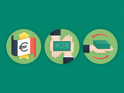 La Bourse euro exchange financial flag france icons illustration money