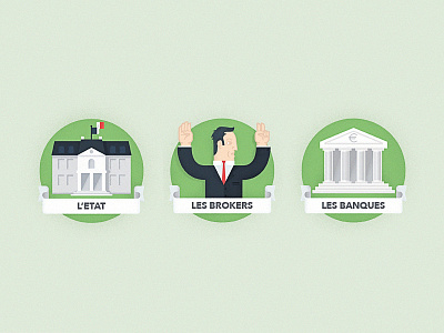 La Bourse bank financial france icons illustration money