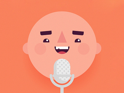 Voice Over character face illustration microphone sing smile voice over