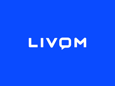 Livom clean flat icon logo logotype message simple wordmark