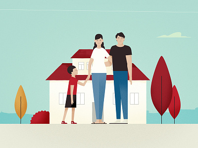 Family family house illustration styleframe