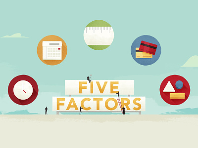 Five Factors billboard icons illustration sign sky styleframe