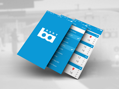 Bart Commuter App: Preview app bart blue clean design flat ios7 minimal photoshop simple ui ux