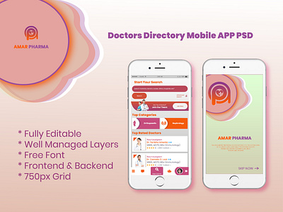 Doctor Directory Mobile Apps Psd