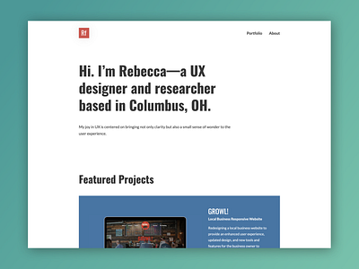 Portfolio Homepage branding design portfolio ux ux design web