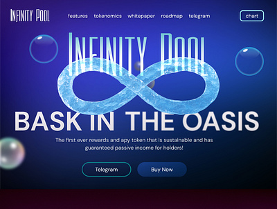 Infinity Pool Landing Page - New Cryptocurrency Release blockchain branding cryptocurrency graphic design illustration ui ux