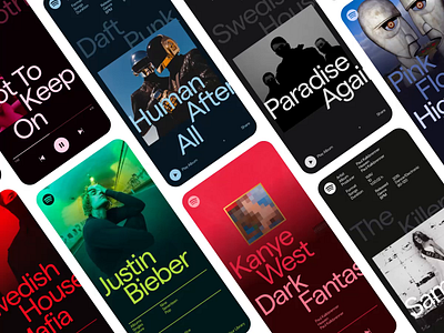 Spotify — Layout Exploration art direction clean grid layout mobile motion graphics simple typography ui