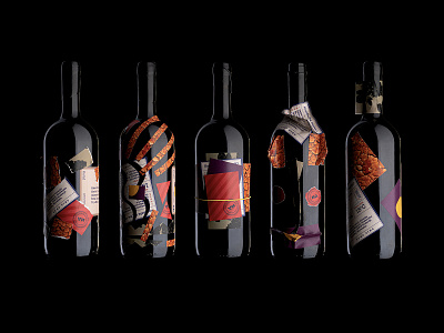 Kolaž (eng. Collage) Wine Packaging art direction bottle branding clean colorful illustration label logo minimalist packaging simple wine