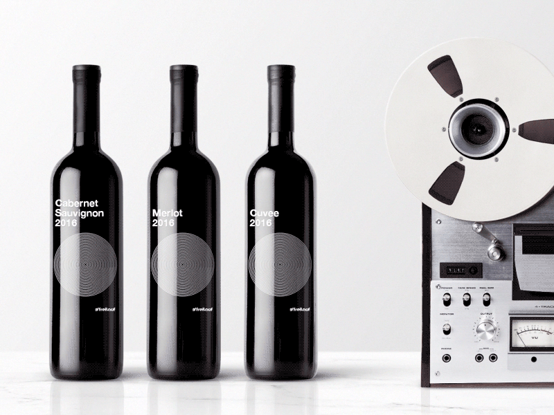 Freilauf Wines Label black bottle branding clean packaging simple typography wine