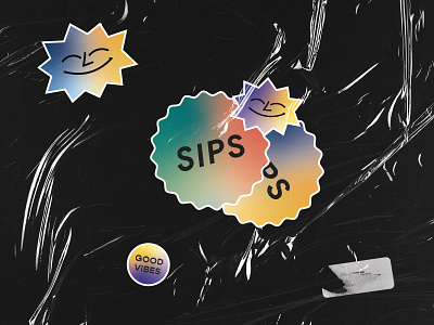 SIPS Sticker Pack brand development branding gradient graphic design logo sticker pack stickers type vector