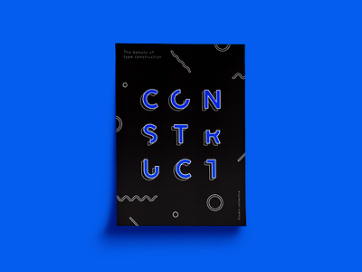 Construct lettering poster poster design type typography