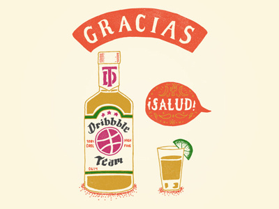 Gracias y salud! illustration tequila thanks typography