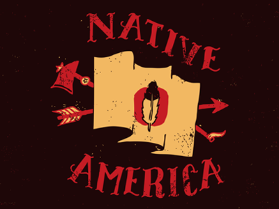 Native America america flag illustration native red