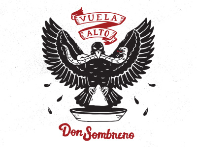 Vuela Alto eagle fly illustration mexican mexico serpiente snake sombrero t shirt águila