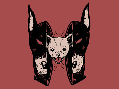 Doberhuahua boss chihuahua dobermann dog fun illustration master mexico perro