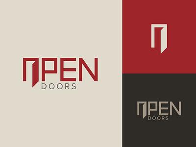 Open Doors design door logo logotype mark open typography