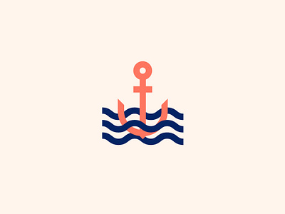 Grandview Ocean Club anchor branding concept design flat geometic icon illustration illustrator logo minimal ocean vector