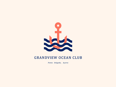 Grandview Ocean Club v2 anchor branding concept design flat geometic illustration illustrator logo minimal ocean typography vector