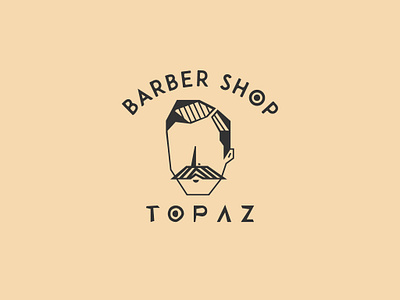 Topaz Barber Shop v2 badge barber barbershop beard branding concept design flat geometic icon illustrator logo minimal typography vector
