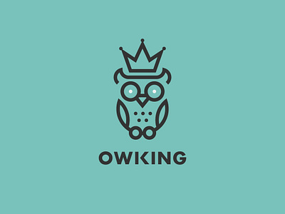 OwlKing Books animals badge book branding concept crown design flat geometic icon illustrator king logo minimal owl typography vector