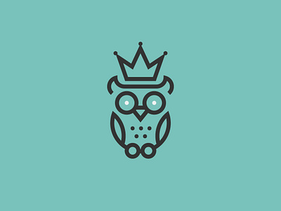 OwlKing animals art badge branding concept crown design flat geometic icon illustration illustrator logo minimal owl vector