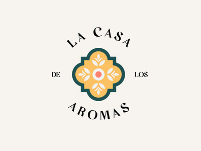 La Casa De Los Aromas aromas badge branding casa concept design flat flower geometic house icon illustrator logo minimal perfume smell typography vector