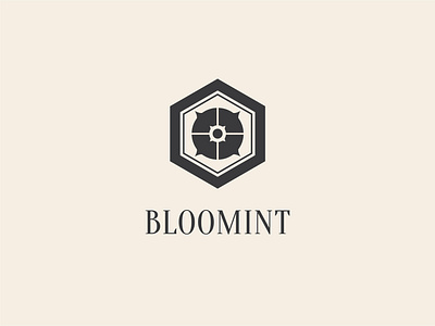 Bloomint badge branding concept design flat flower geometic icon illustrator logo minimal nature petals typography vector