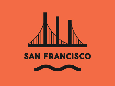 San Francisco art badge branding bridge city concept design flat geometic icon illustration illustrator logo minimal san francisco typography usa vector water