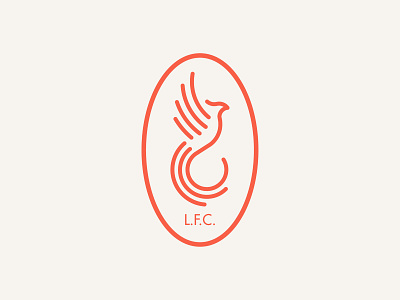 LCF art badge bird branding concept design flat football geometic icon illustrator liverpool logo minimal soccer vector