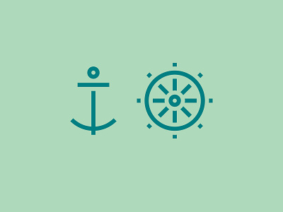 Caravela anchor art badge branding concept design flat geometic icon illustration illustrator logo minimal ocean sea ship vector wheel