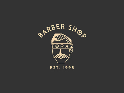 Topaz Barber Shop v3 art barbershop branding concept design flat geometic illustration illustrator logo minimal typography vector