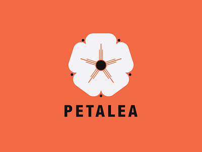 Petalea badge branding concept design flat flower geometic icon illustrator logo minimal nature petals typography vector