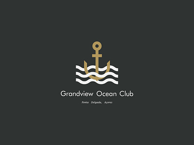 Grandview Ocean Club branding concept design flat geometic hotel illustrator logo minimal ocean restaurant typography vector