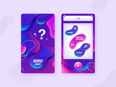 Riddle Game App game gradient illustration mobile typography