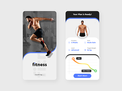 Fitness App clean fitness flat mobile sport typography