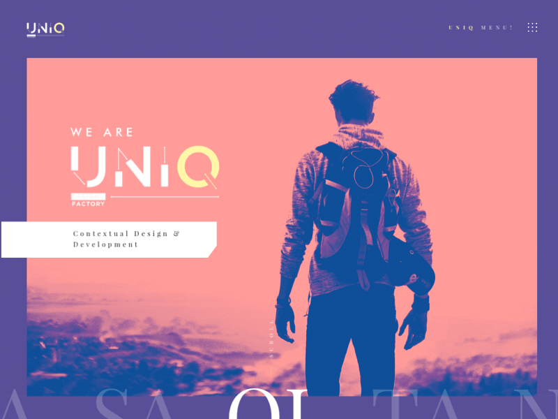 Uniq - Homepage (Animate) animate animated gif animation branding clean flat illustration typography ui ux design web design
