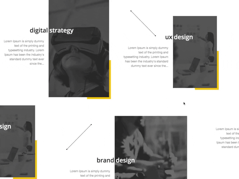 Uniq - Services (Animation) agency animated animation clean flat parallax services typography ui ux design web design