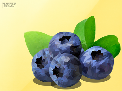 blueberries berrie berry blue blueberries design food fruit green illustration inkscape logo low poly lowpoly lowpolyart lowpolygon poly gon polygon