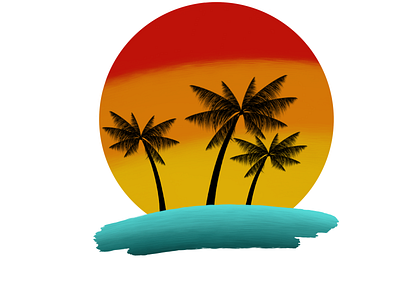 beach life beach logo logodesign orange palm tree palmtree red strand sun sundown sunrise tree wasser water yellow