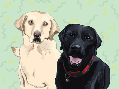 Jenga and Domino cute design dog art dogs illustration portrait art vector