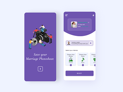 Marriage Photography app app ui kit camara clean ios ios app design minimal photography photoshoot photoshop ui ui design ux