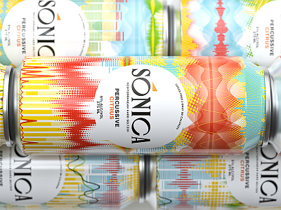 Sonica 3d 500ml beverage can packaging packshot seltzer
