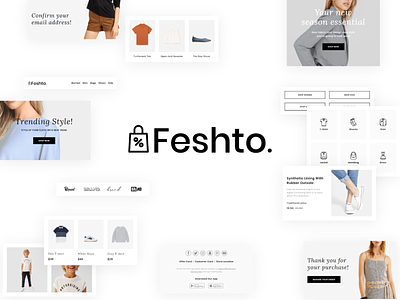 Feshto - Fashion Email Bundle design email email design email template fashion illustration typography ui ux