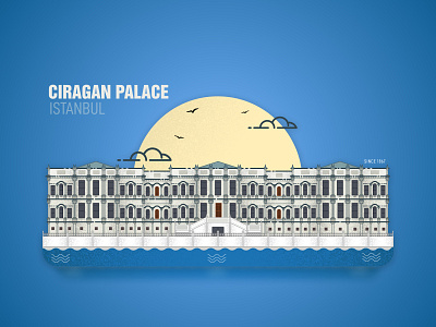 Ciragan Palace - Istanbul illustration