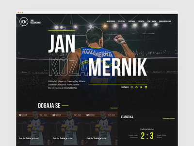 Personal website for Jan Kozamernik - Volleyball player adobe xd design impact interface landing page typography ui design ux design web design
