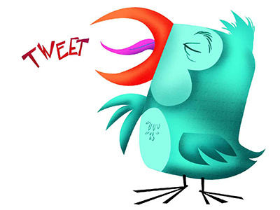 Tweeter Bird animal bird character design digital illustration tweet vector