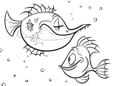 Fish Designs animal character character design character study digital fish fishes illustration rough